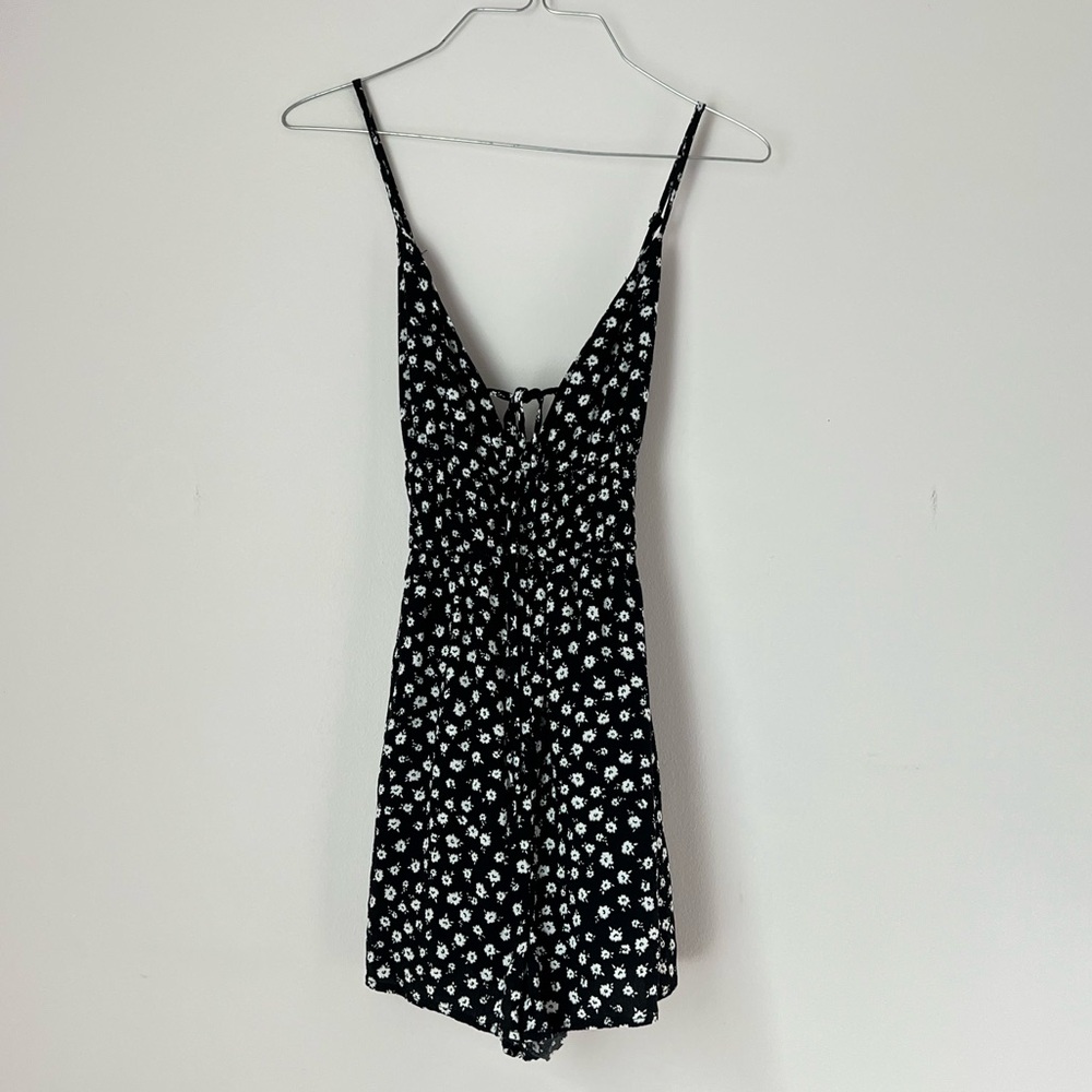 Black & White Floral Romper